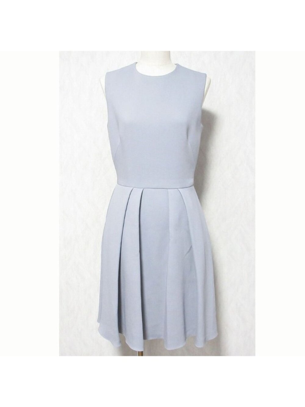 Dior Wool Silk Sleeveless Dress Gray 36